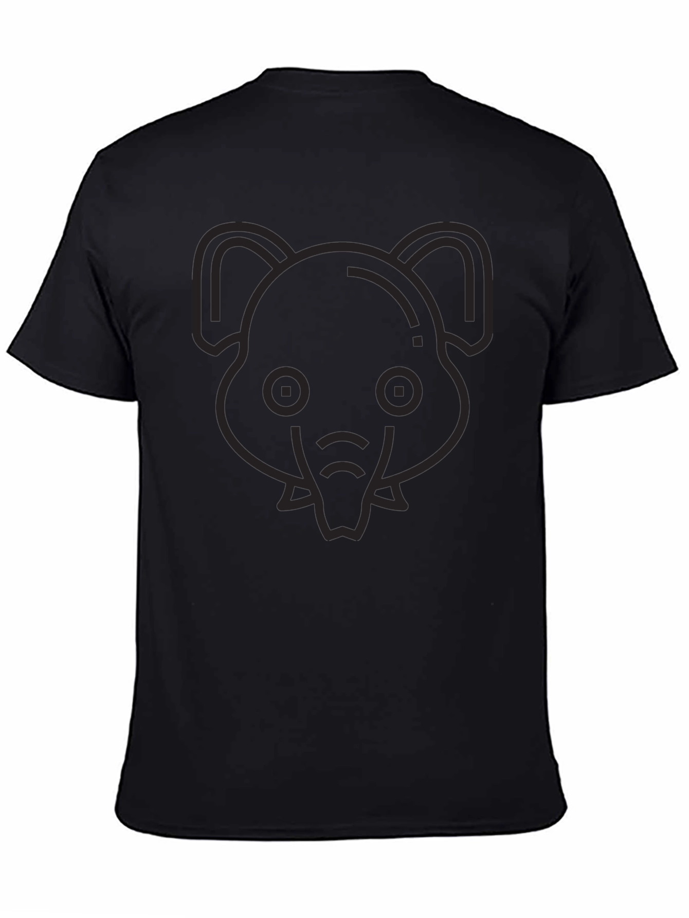 Mens Black Elephant Graphic Print T-Shirt