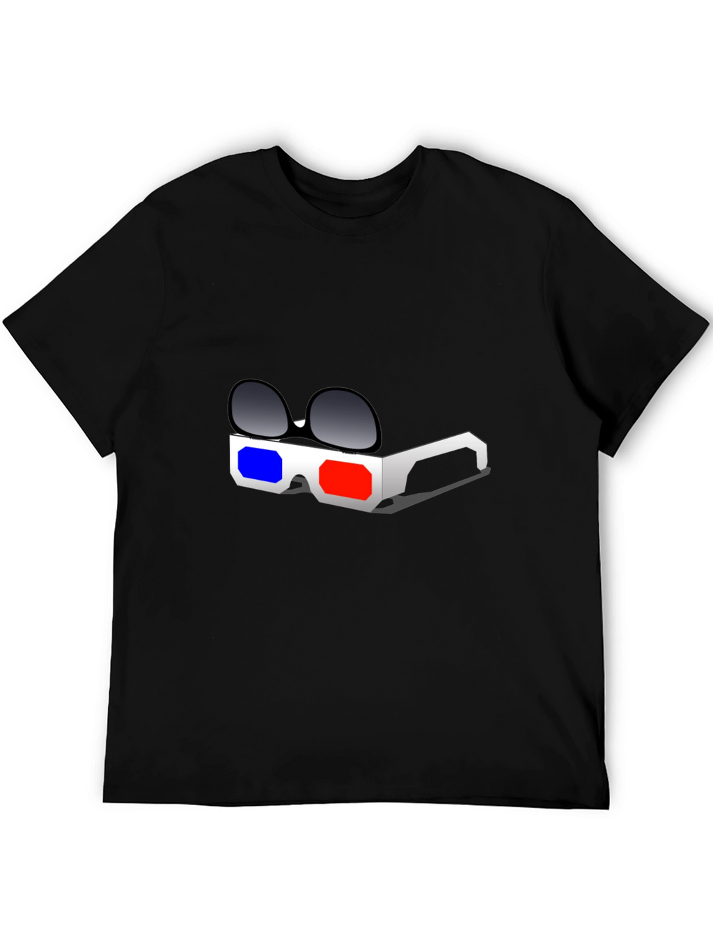 3D Glasses Graphic T-Shirt - Retro Style