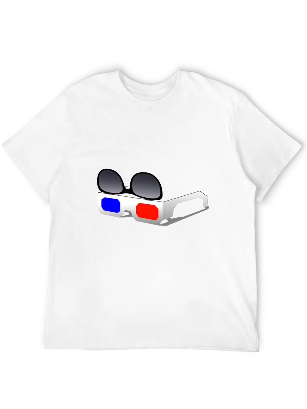 3D Glasses Graphic T-Shirt - Retro Style
