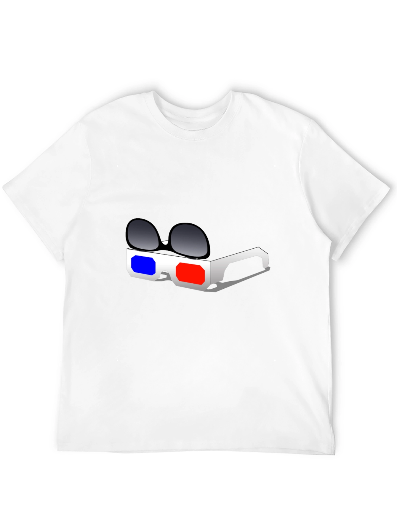 3D Glasses Graphic T-Shirt - Retro Style