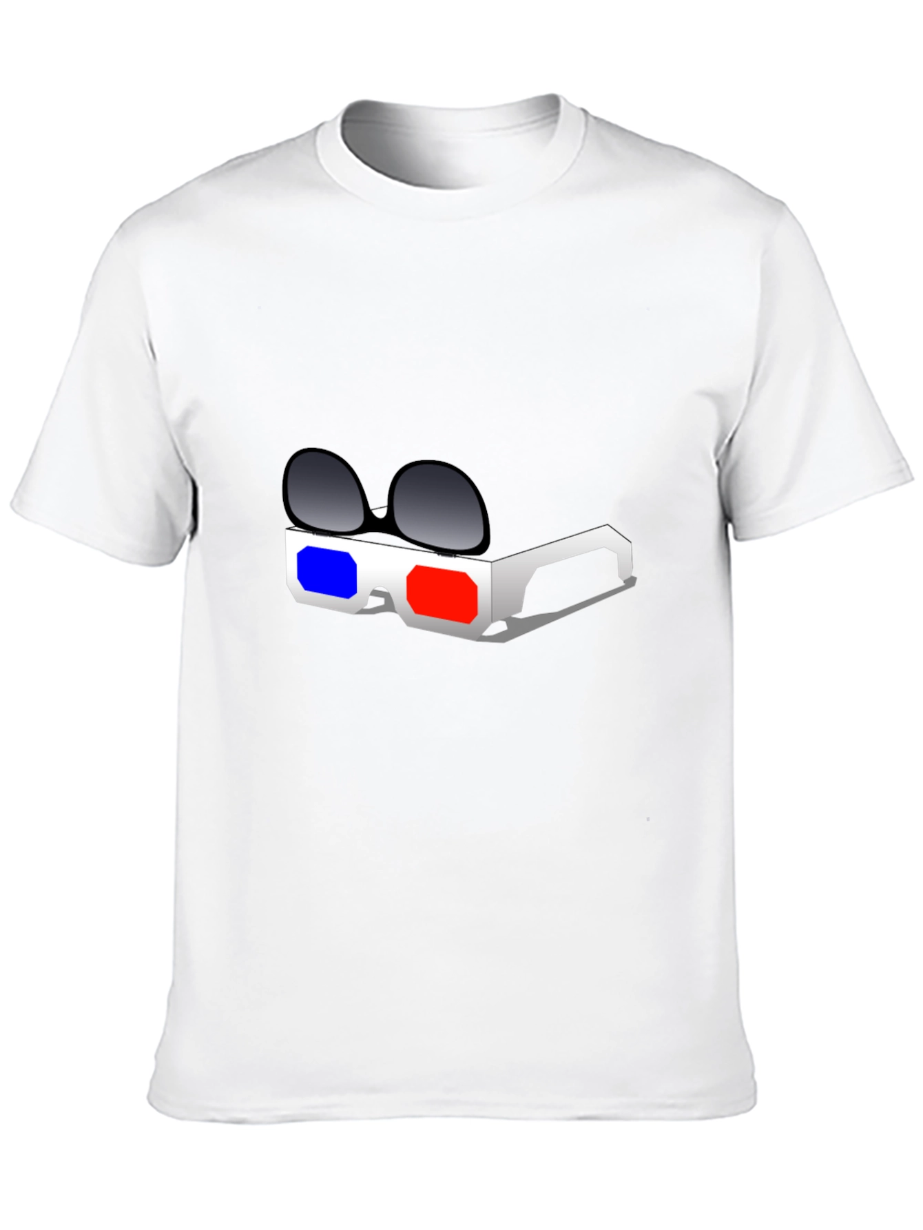 3D Glasses Graphic T-Shirt - Retro Style