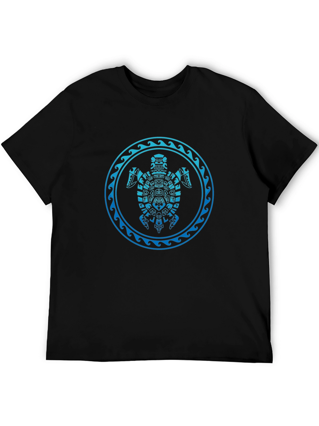 Tribal Turtle Graphic T-Shirt - Black