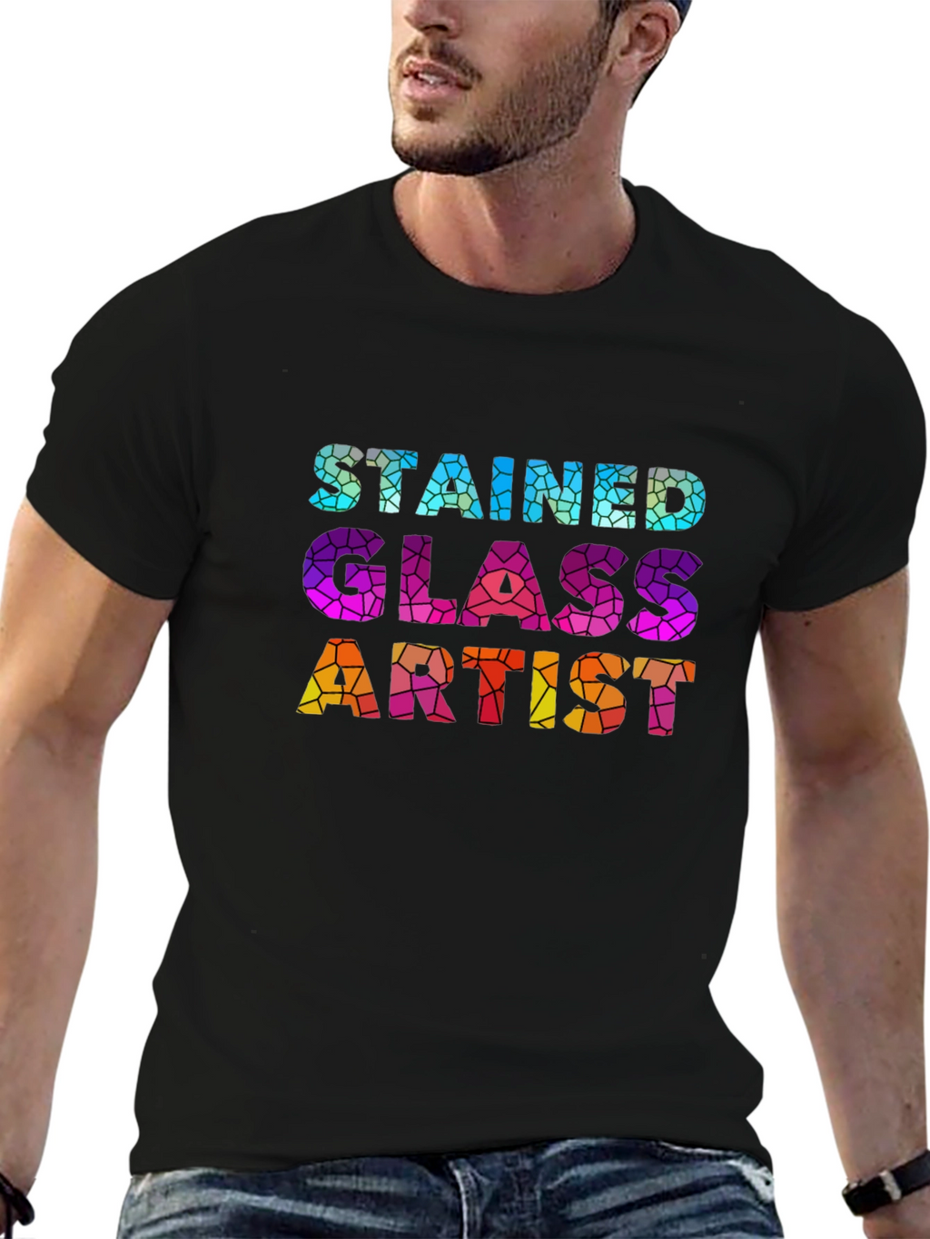 Stained Glass Artist Graphic T-Shirt - Unique Design