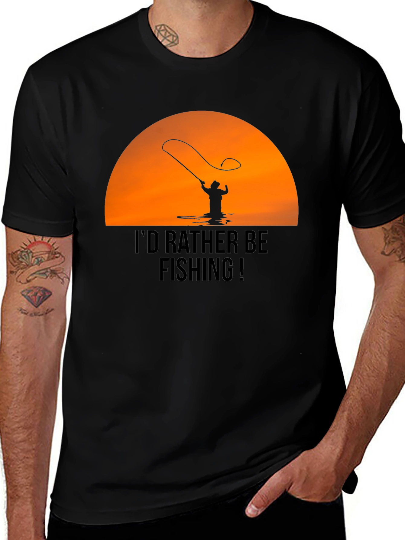 Fishing T-Shirt - Id Rather Be Fishing Graphic Tee