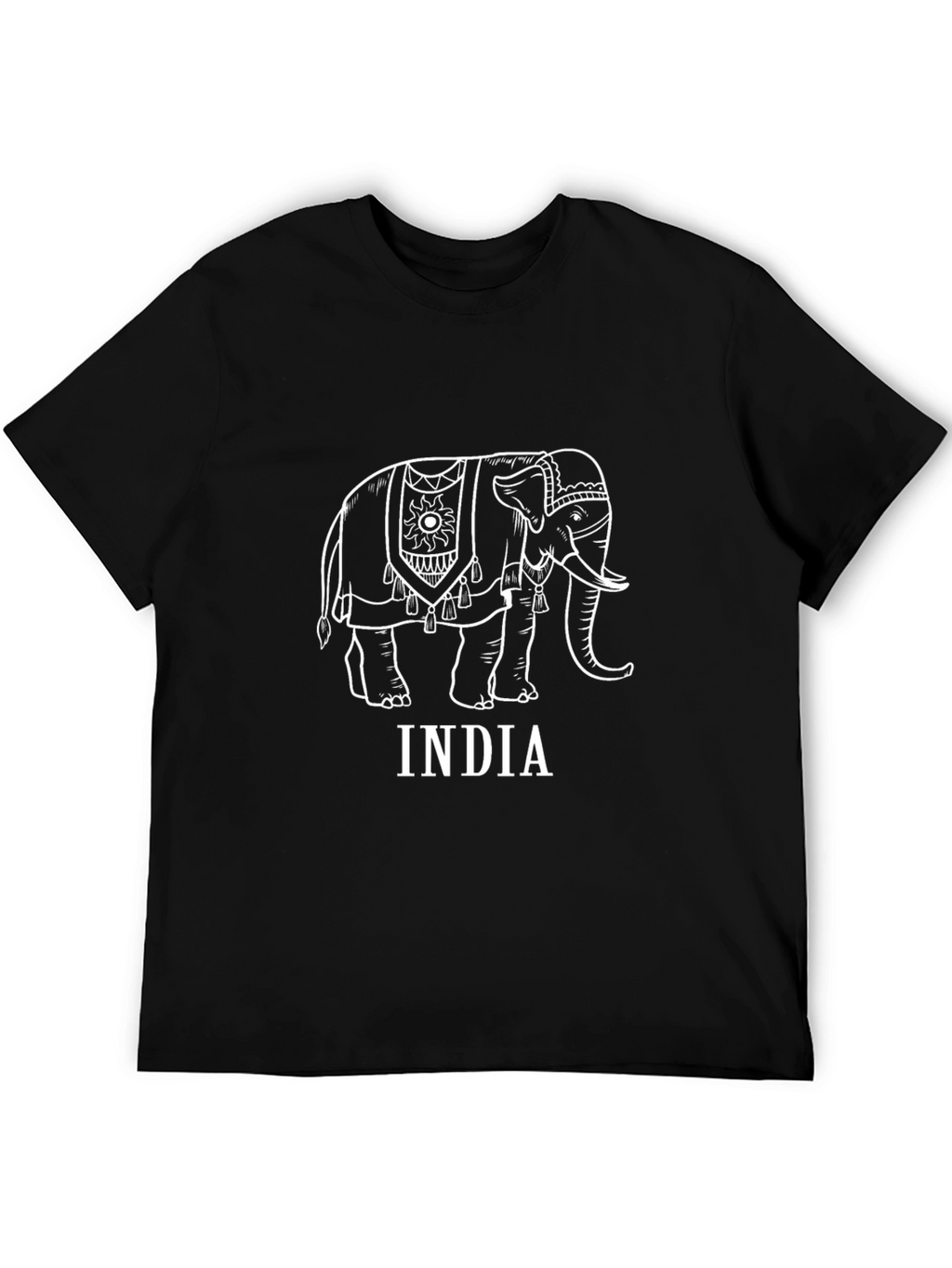 India Elephant Graphic T-Shirt - Stylish Black Cotton Tee