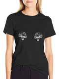 Broccoli Chest Black T-Shirt - Funny Food Tee