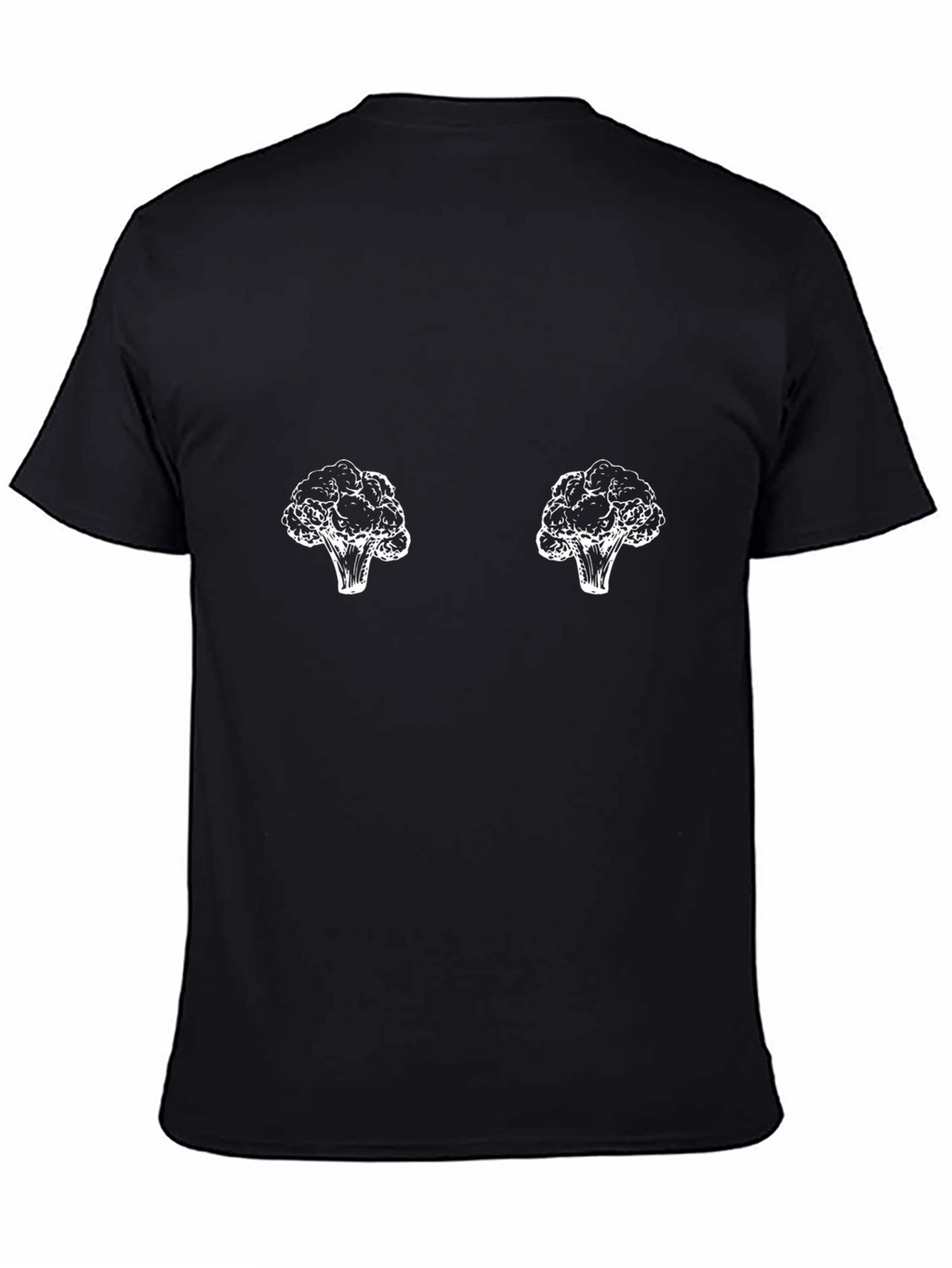 Broccoli Chest Black T-Shirt - Funny Food Tee