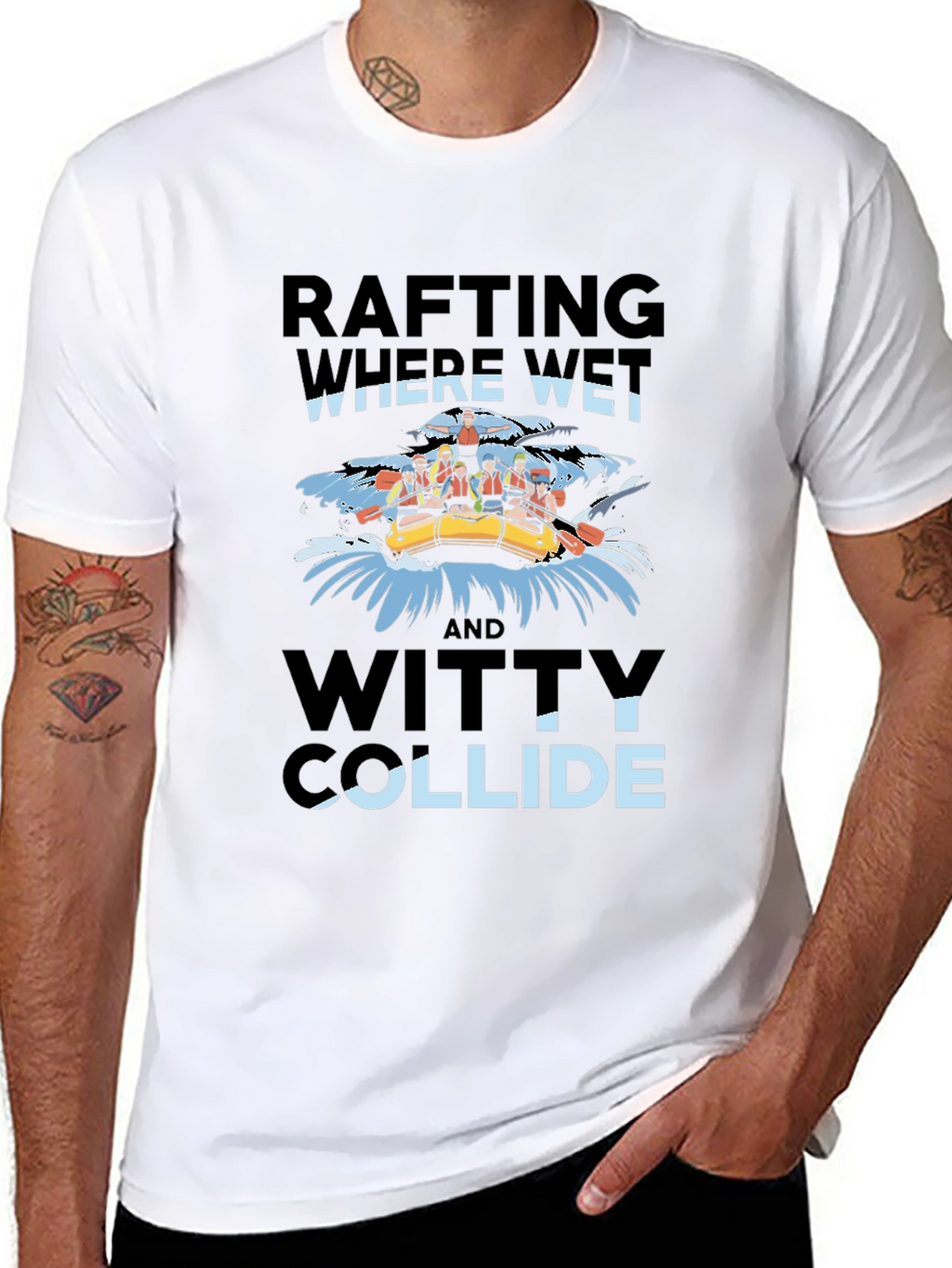 Rafting Where Wet & Witty Collide Graphic Tee