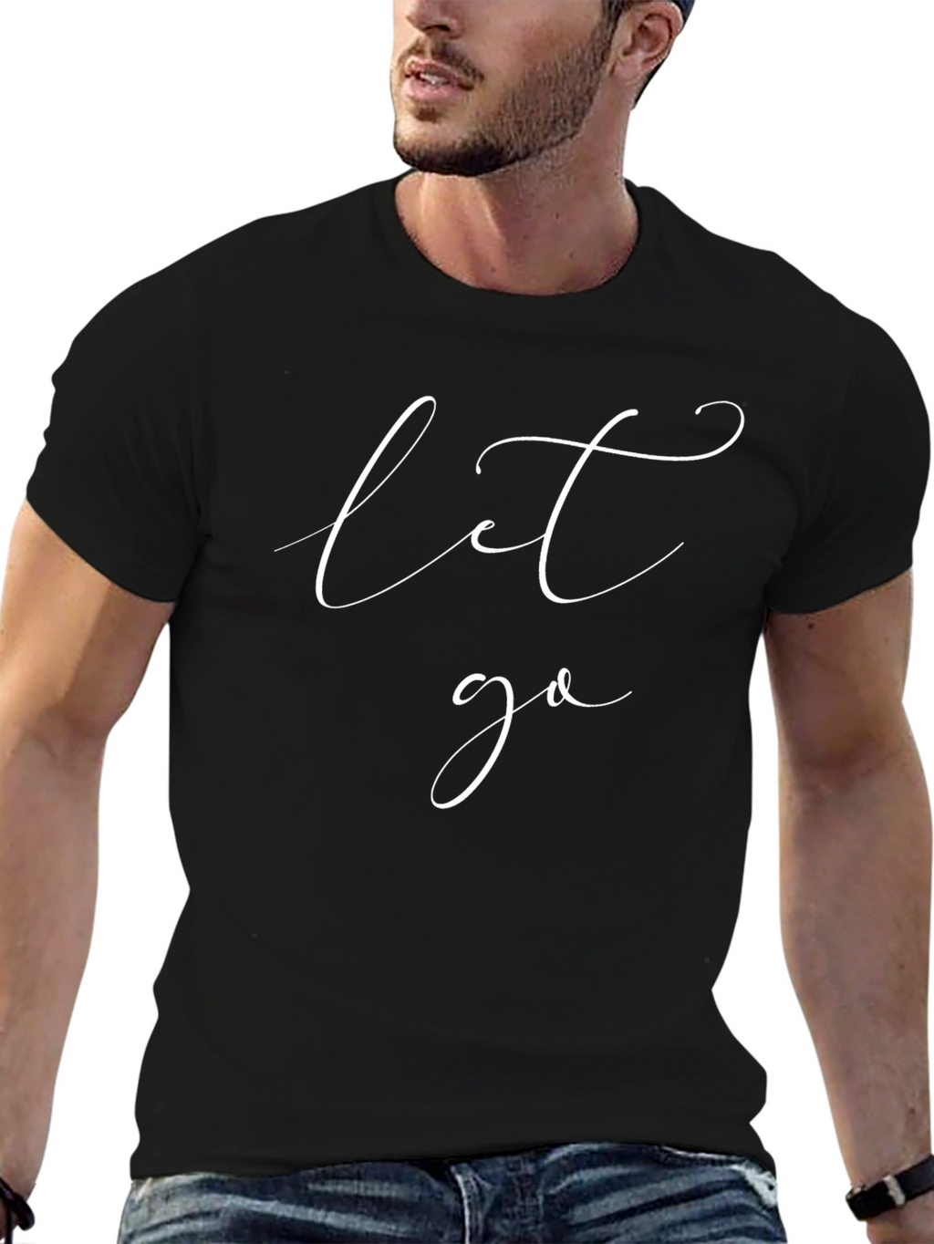 Let Go Graphic Tee - Casual Black T-Shirt