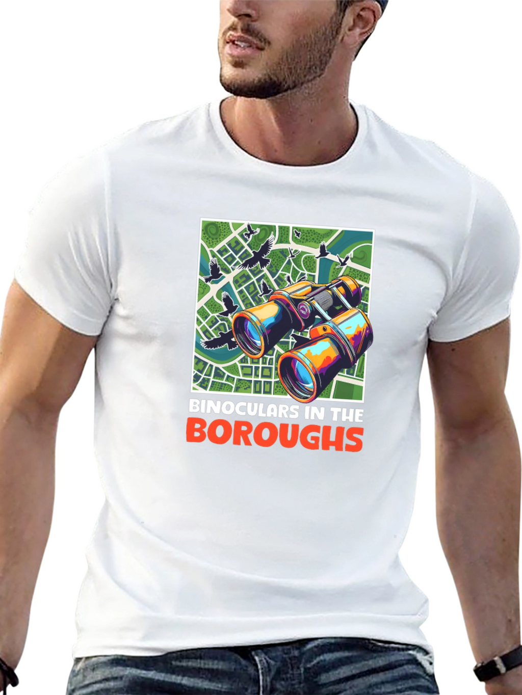 Binoculars in the Boroughs Graphic T-Shirt
