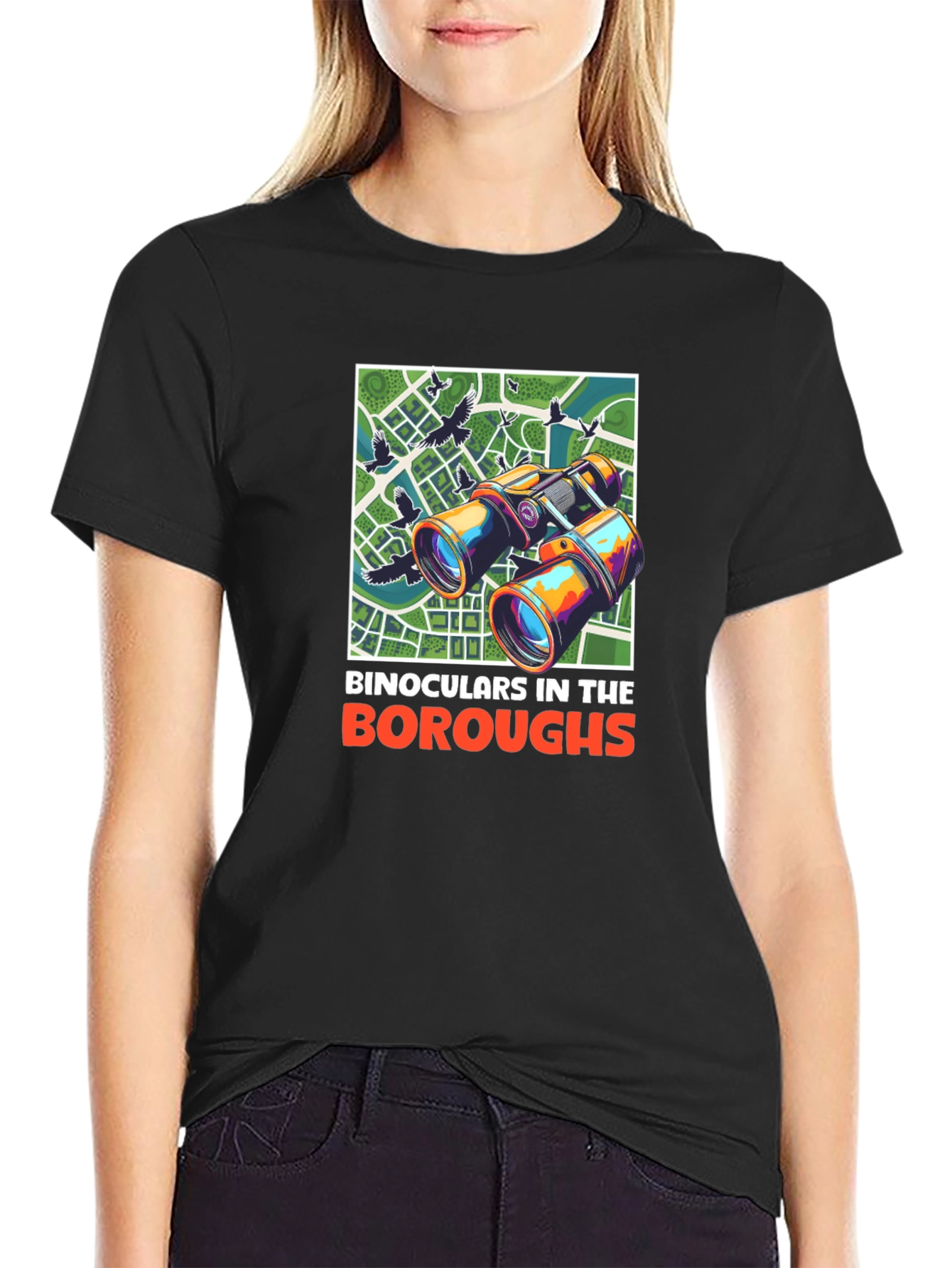 Binoculars in the Boroughs Graphic T-Shirt