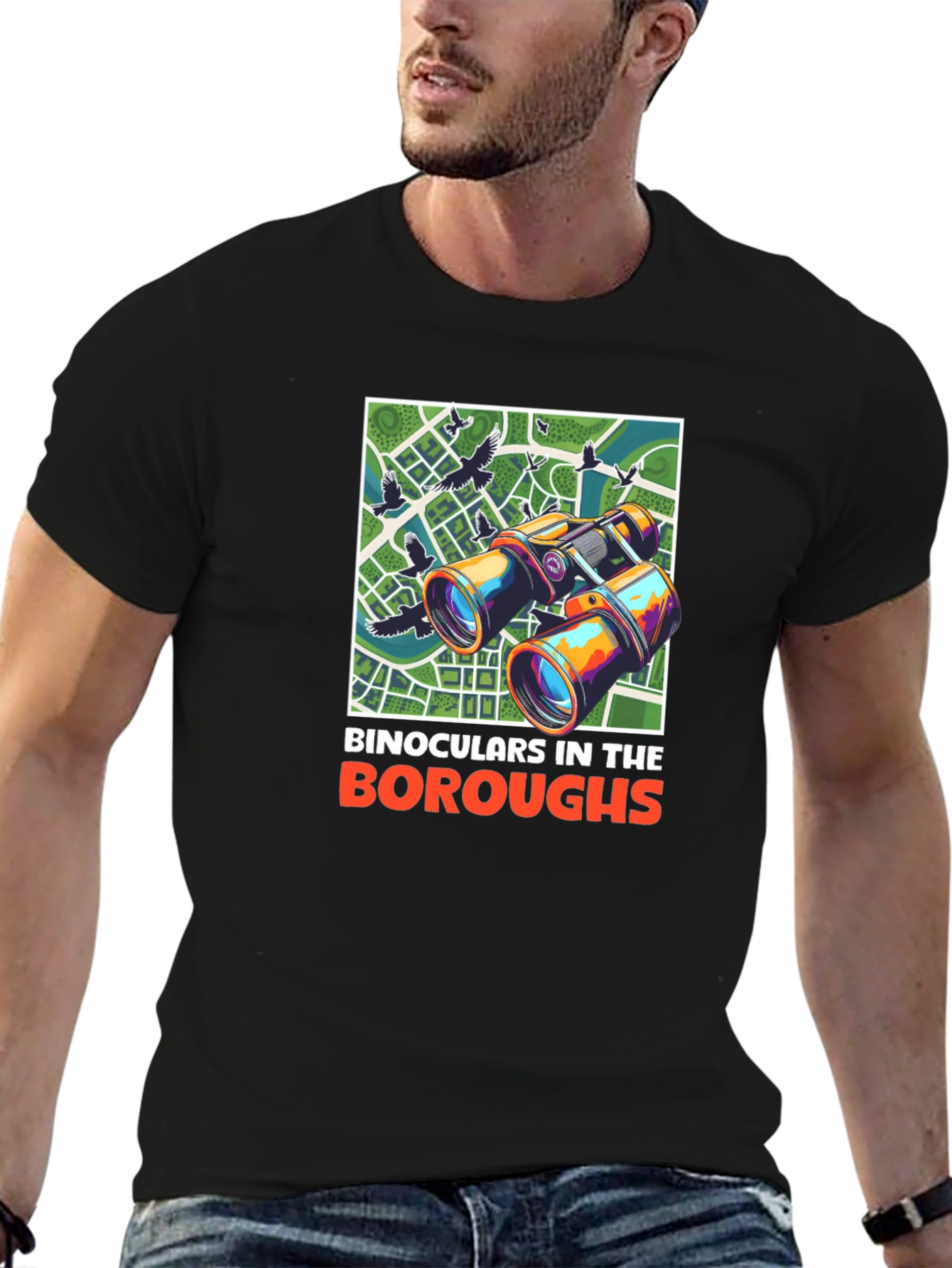 Binoculars in the Boroughs Graphic T-Shirt