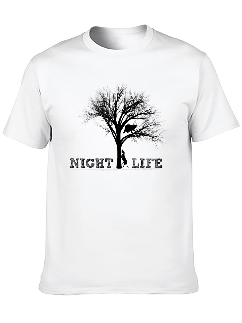 Night Life Tree Graphic Tee - Unisex Black T-Shirt