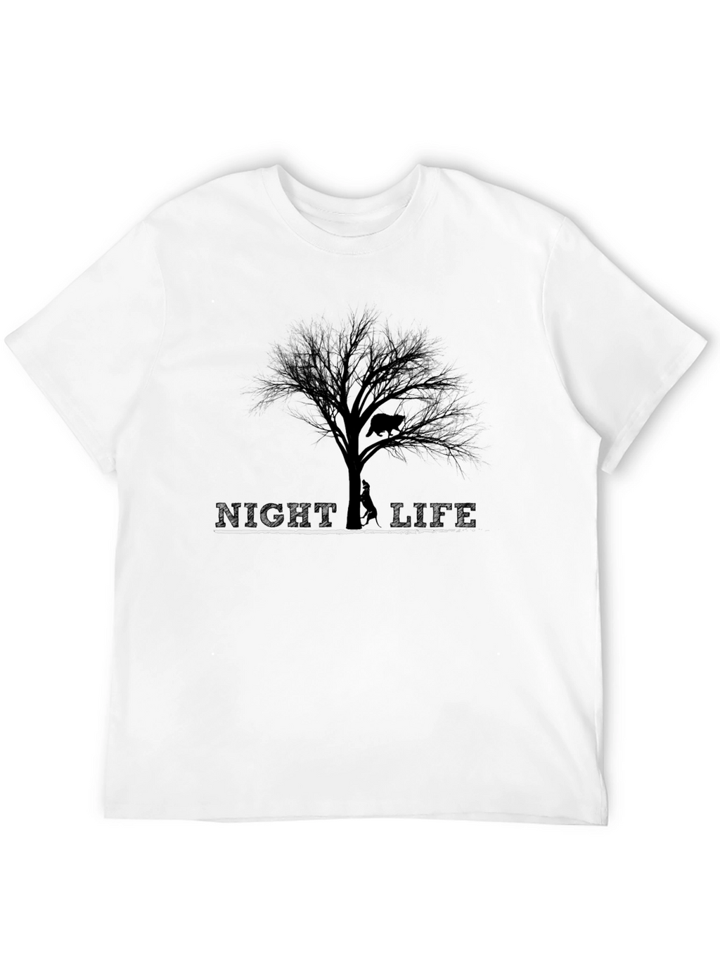 Night Life Tree Graphic Tee - Unisex Black T-Shirt