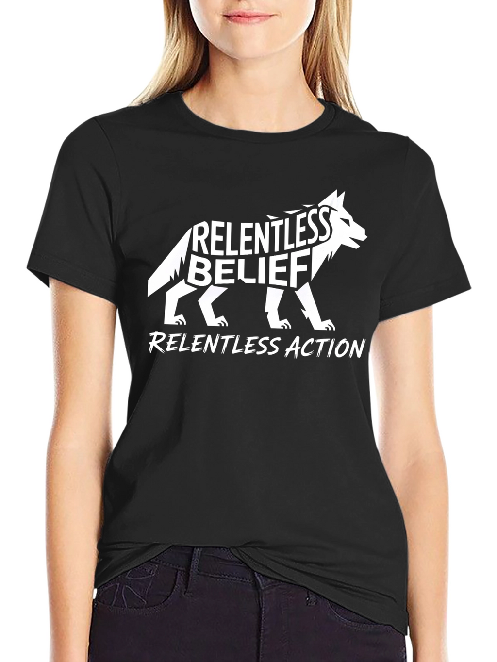 Relentless Belief Action Black Graphic Tee