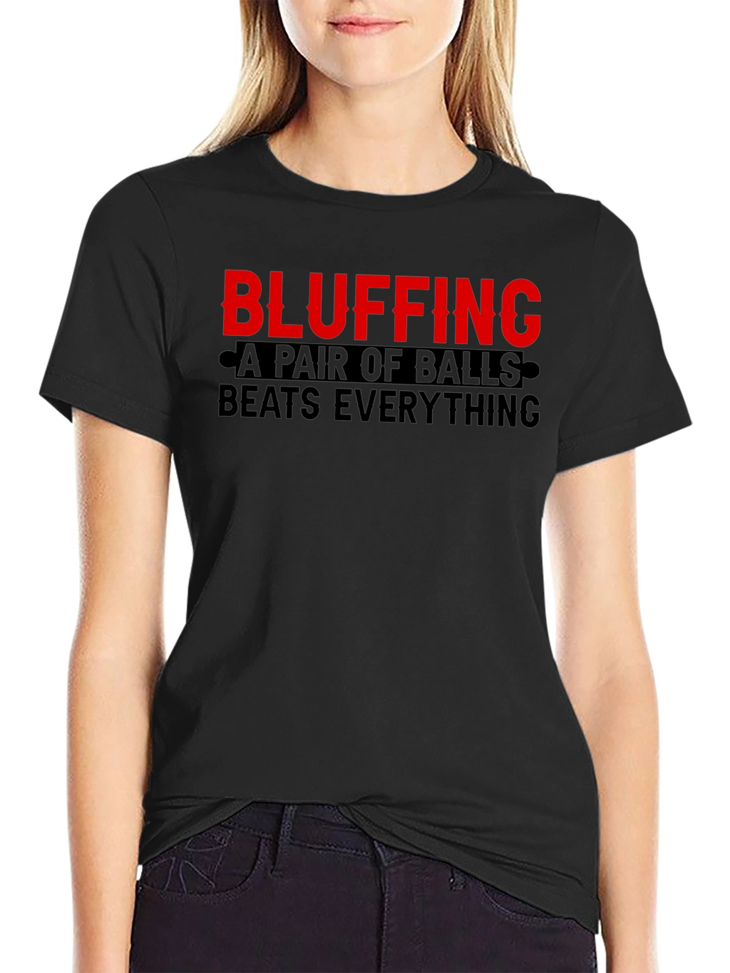 Bluffing Balls Graphic Tee Shirt - Novelty Statement