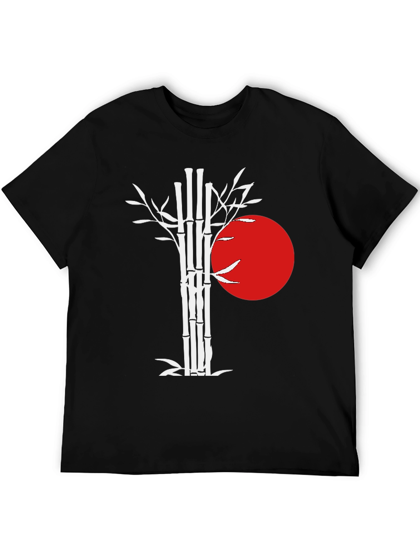 Bamboo & Rising Sun Graphic Tee - Black