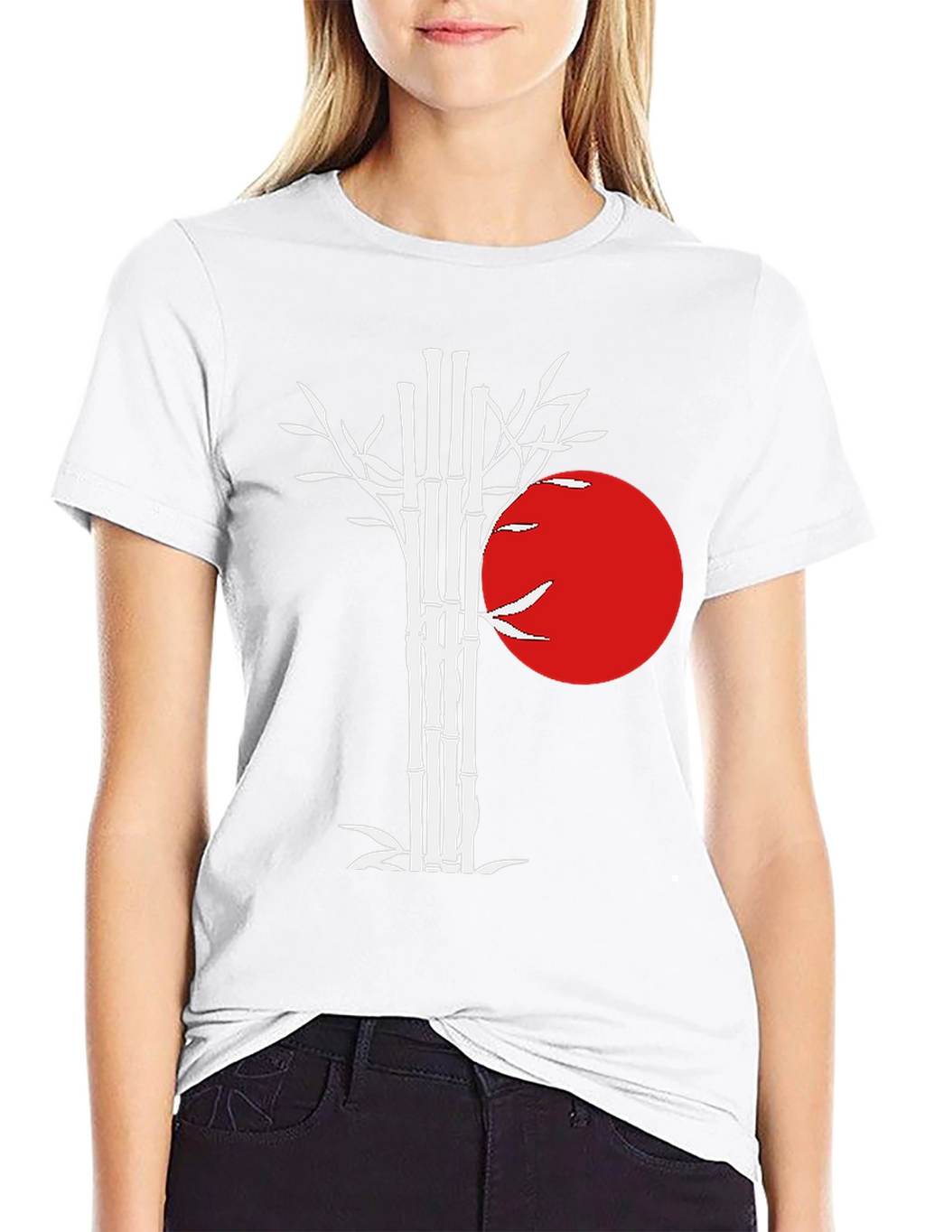 Bamboo & Rising Sun Graphic Tee - Black