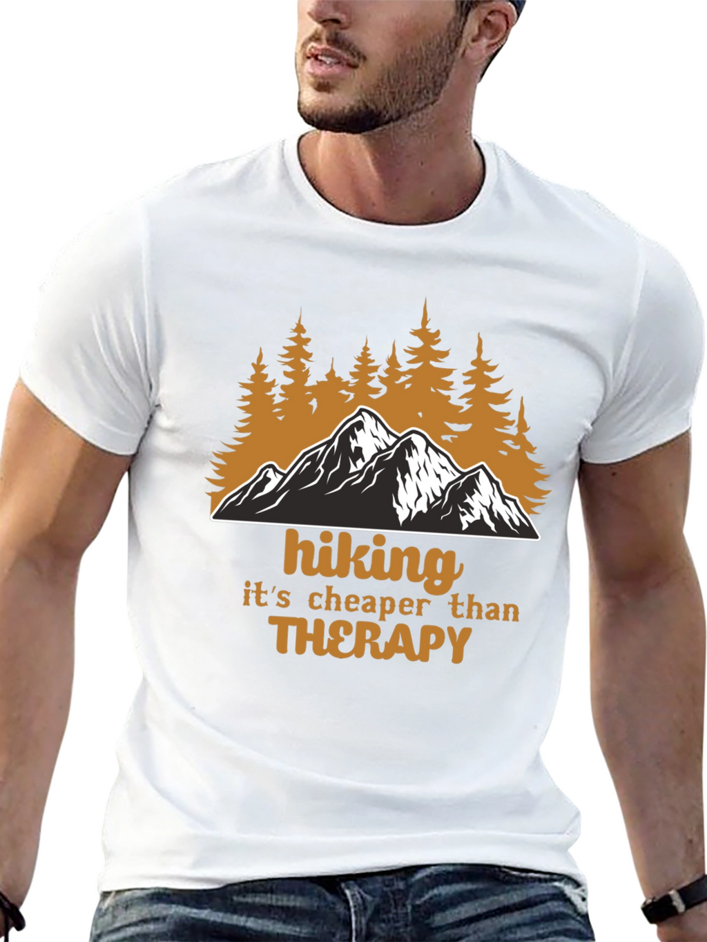 Hiking Cheaper Than Therapy Graphic T-Shirt