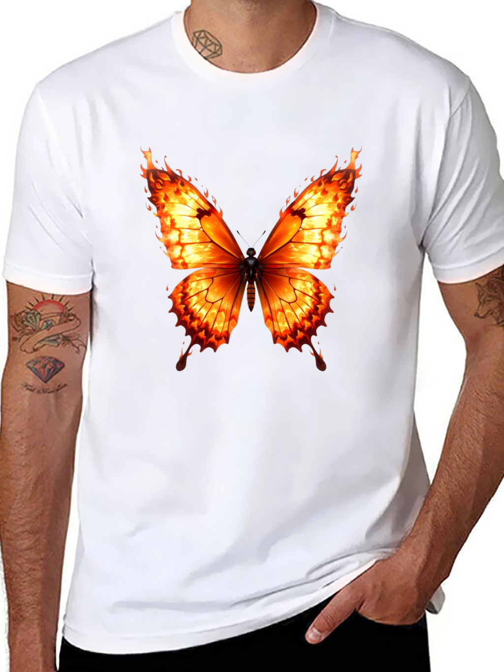 Fiery Butterfly Graphic Tee - Bold Statement Shirt