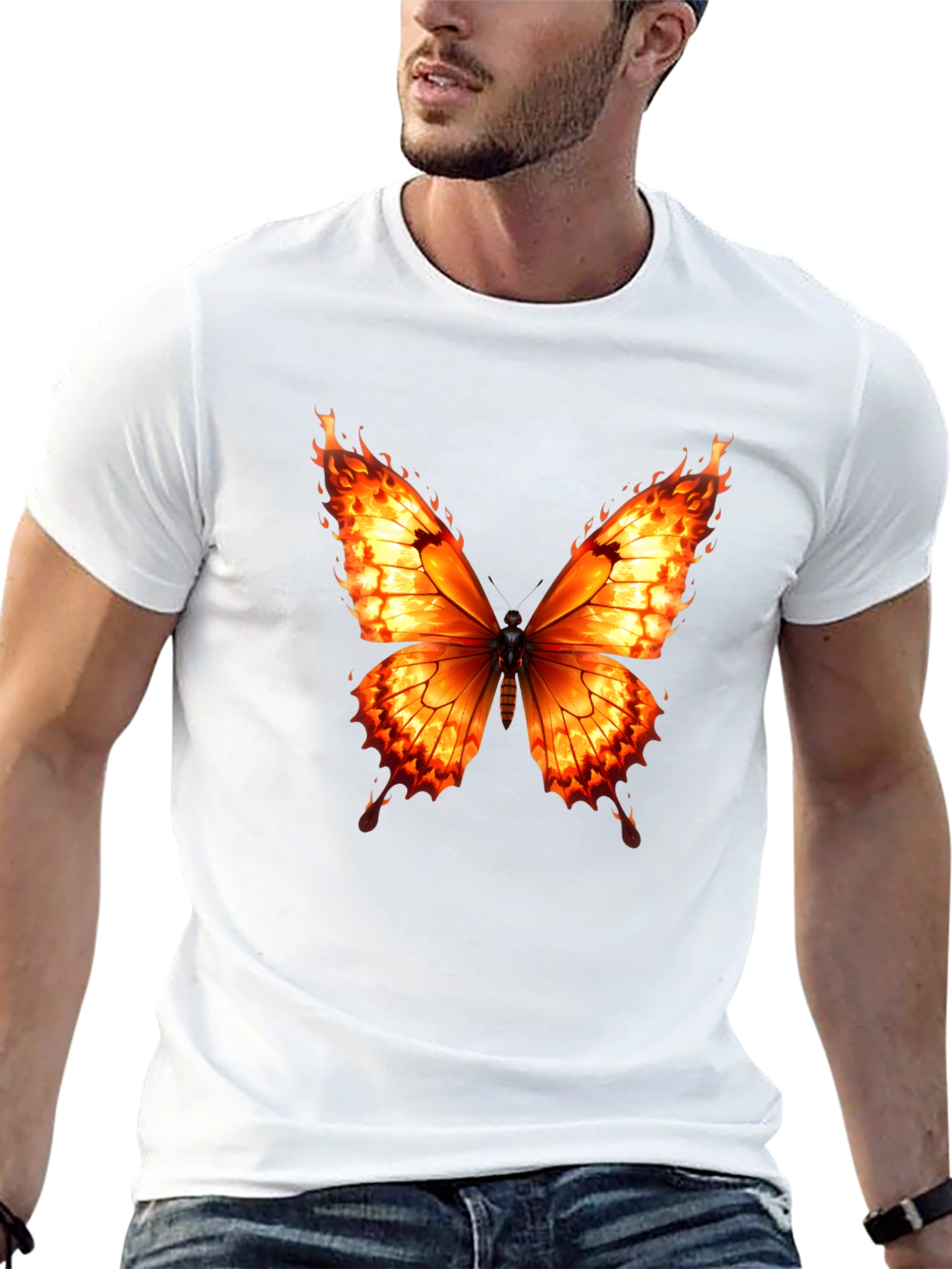 Fiery Butterfly Graphic Tee - Bold Statement Shirt