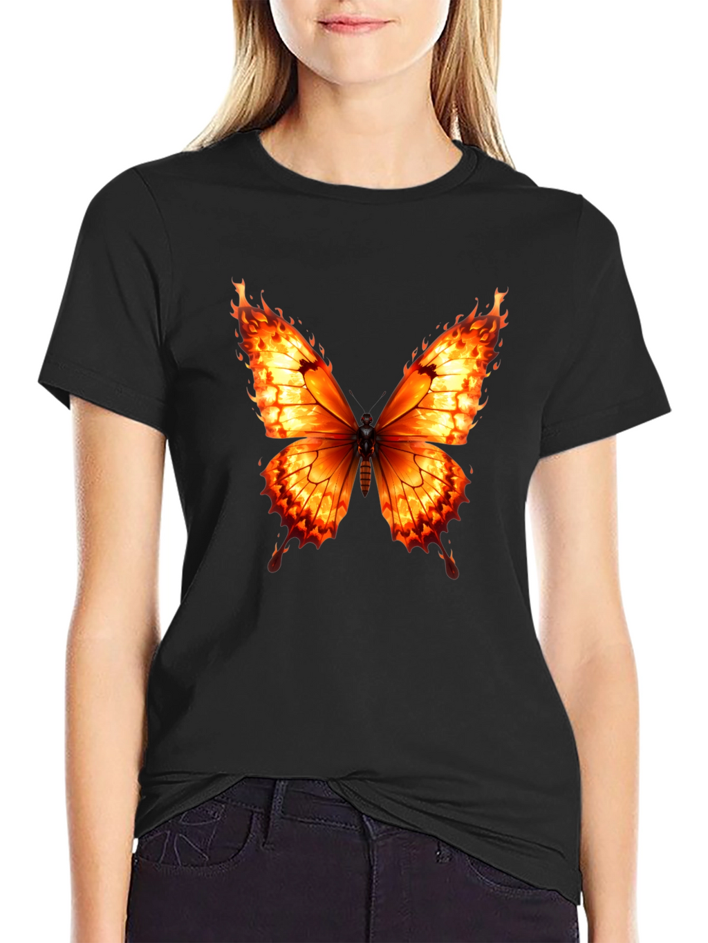 Fiery Butterfly Graphic Tee - Bold Statement Shirt