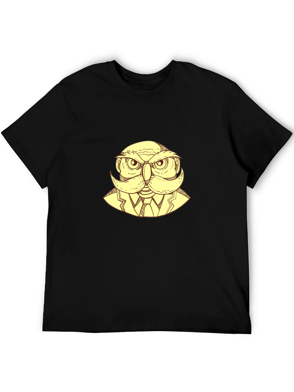 Owl Gentleman Graphic T-Shirt - Black