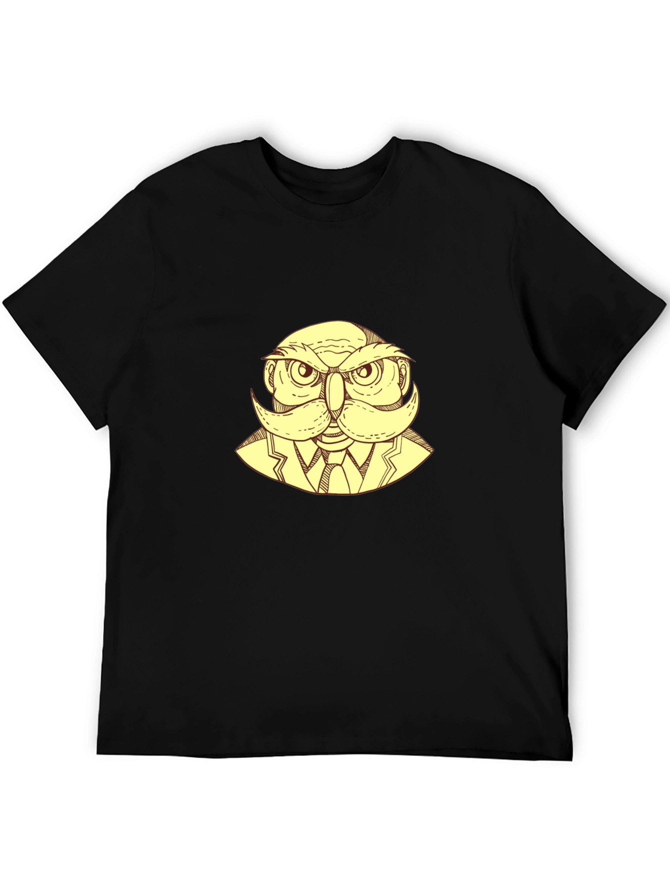 Owl Gentleman Graphic T-Shirt - Black