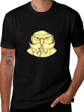 Owl Gentleman Graphic T-Shirt - Black