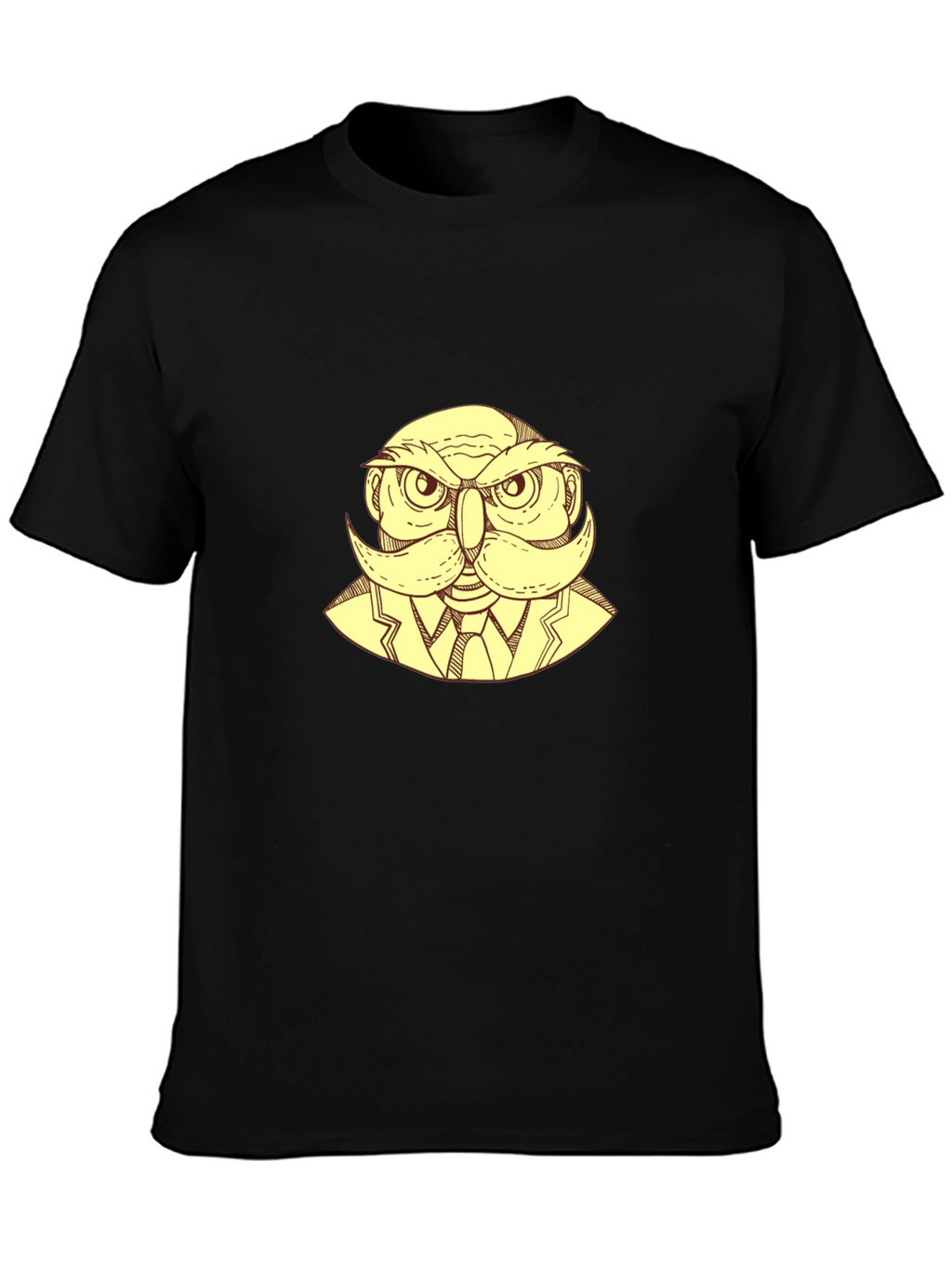 Owl Gentleman Graphic T-Shirt - Black
