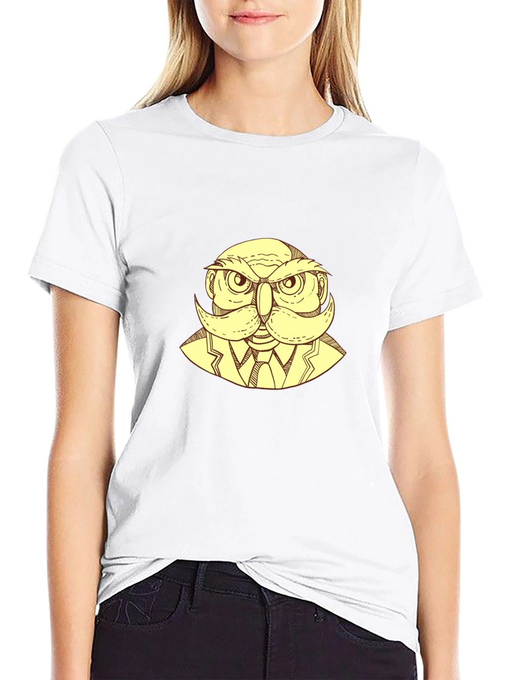 Owl Gentleman Graphic T-Shirt - Black