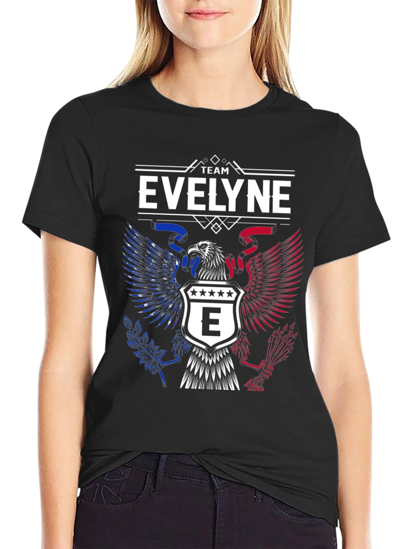 Team Evelyne Patriotic Eagle Graphic T-Shirt
