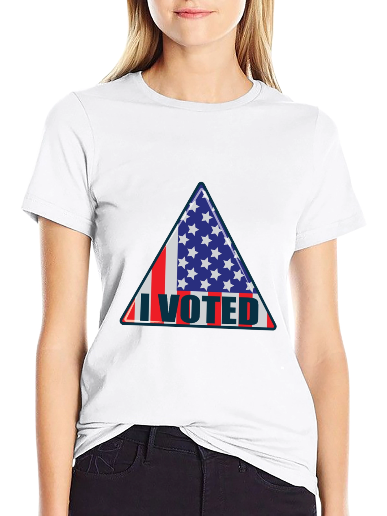 I Voted Patriotic Graphic Tee - USA Flag Design