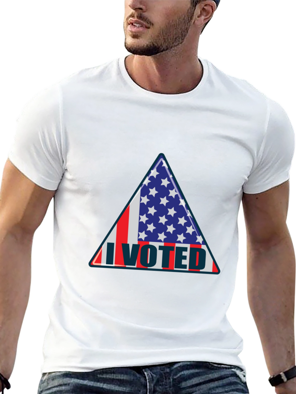 I Voted Patriotic Graphic Tee - USA Flag Design