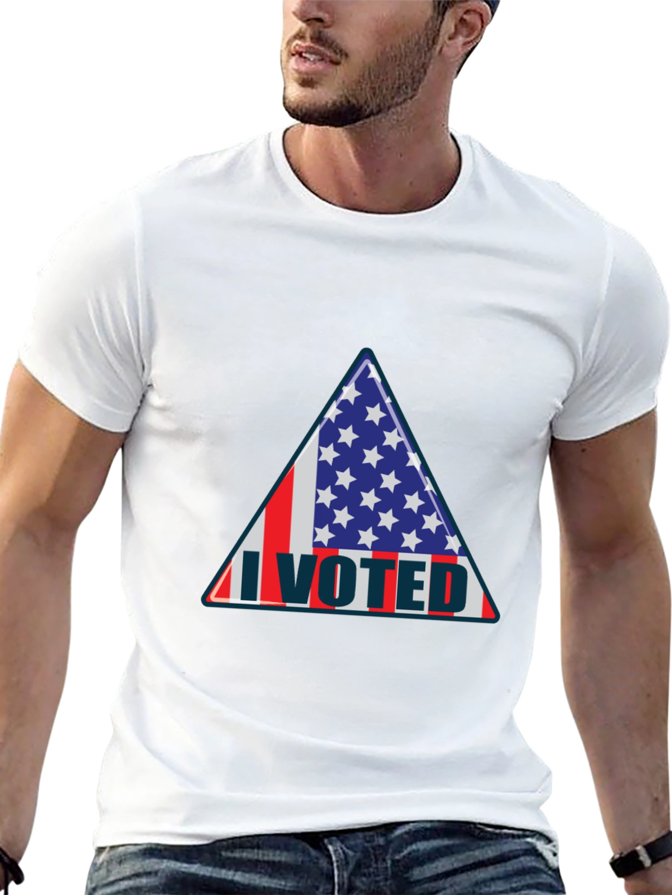 I Voted Patriotic Graphic Tee - USA Flag Design