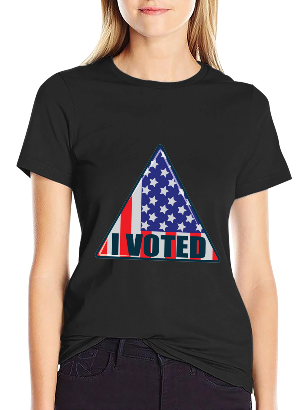 I Voted Patriotic Graphic Tee - USA Flag Design