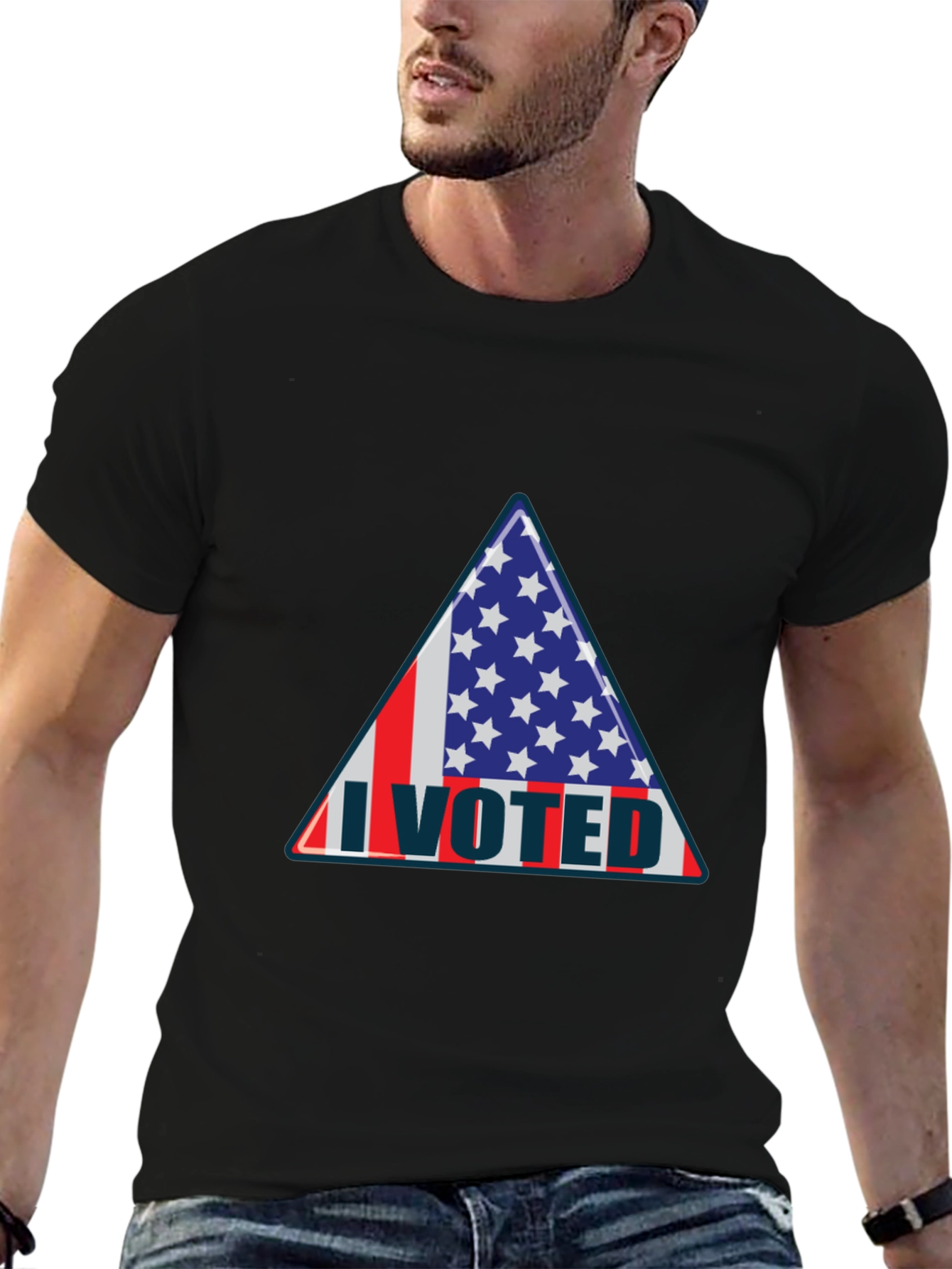 I Voted Patriotic Graphic Tee - USA Flag Design