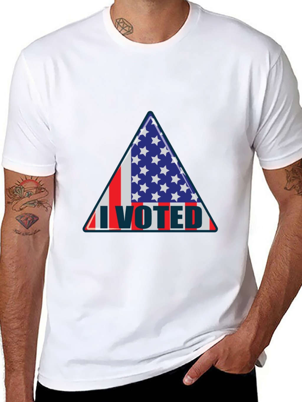 I Voted Patriotic Graphic Tee - USA Flag Design