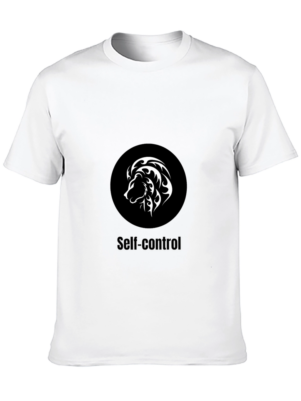 Self-Control Lion Graphic T-Shirt - Black