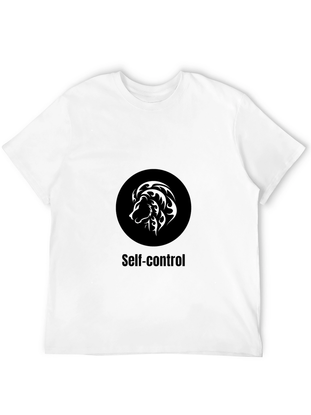 Self-Control Lion Graphic T-Shirt - Black