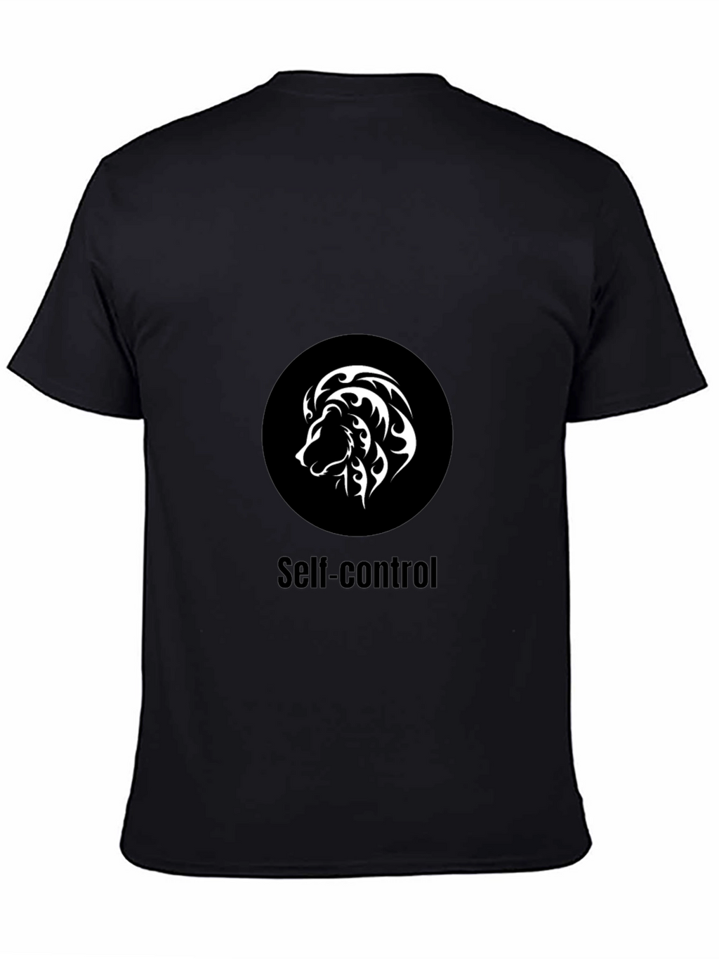 Self-Control Lion Graphic T-Shirt - Black
