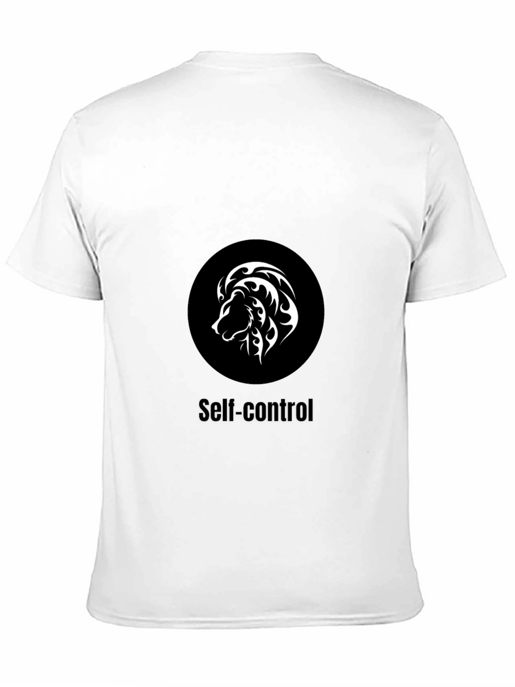 Self-Control Lion Graphic T-Shirt - Black