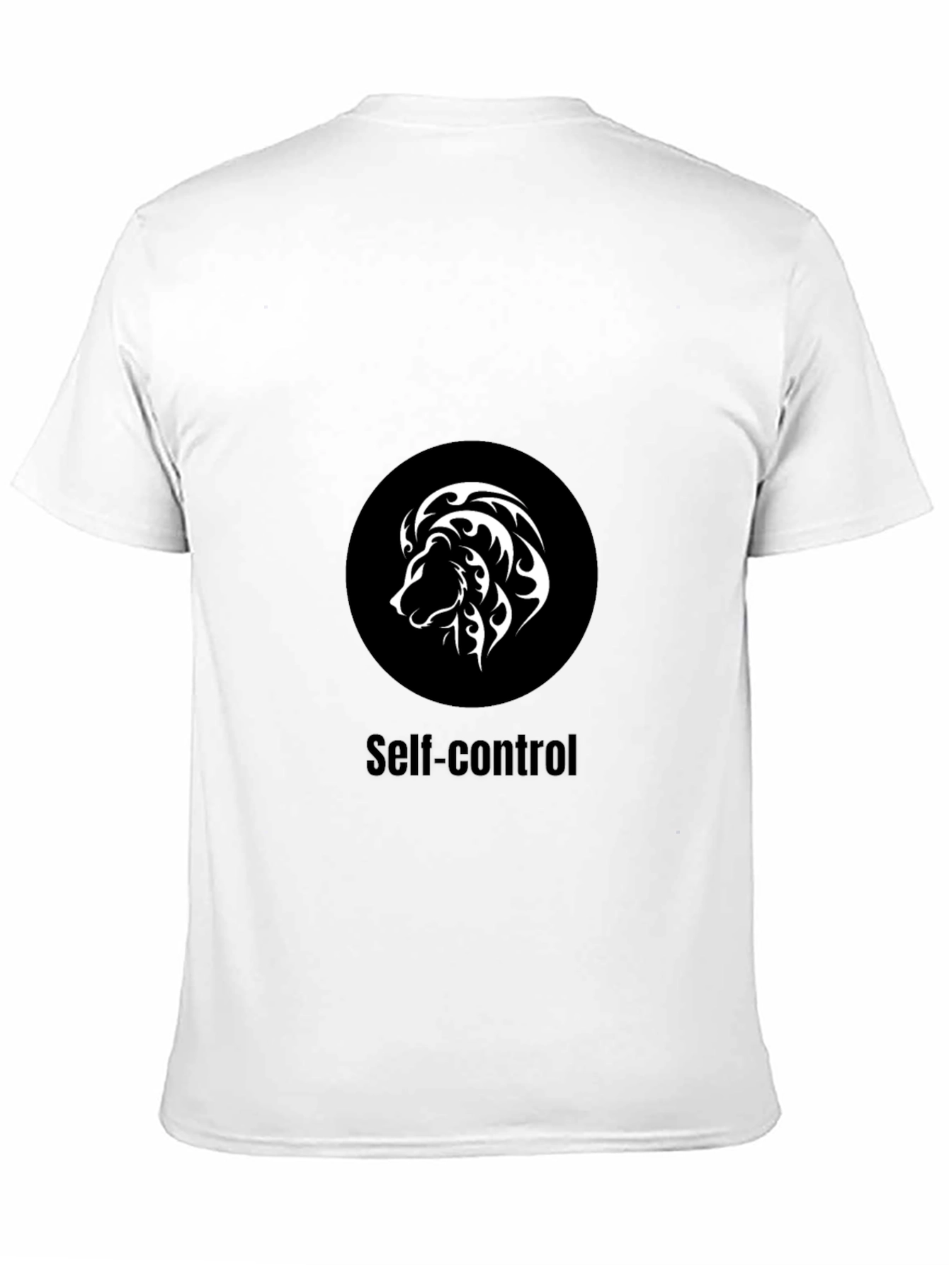 Self-Control Lion Graphic T-Shirt - Black