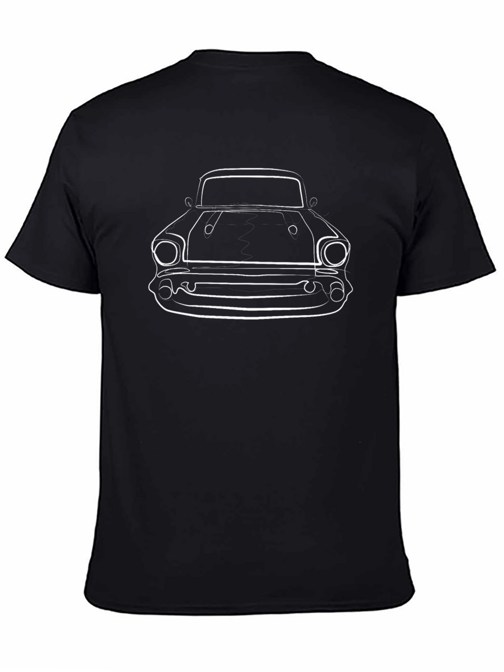 Classic Car Outline Graphic Tee - Black