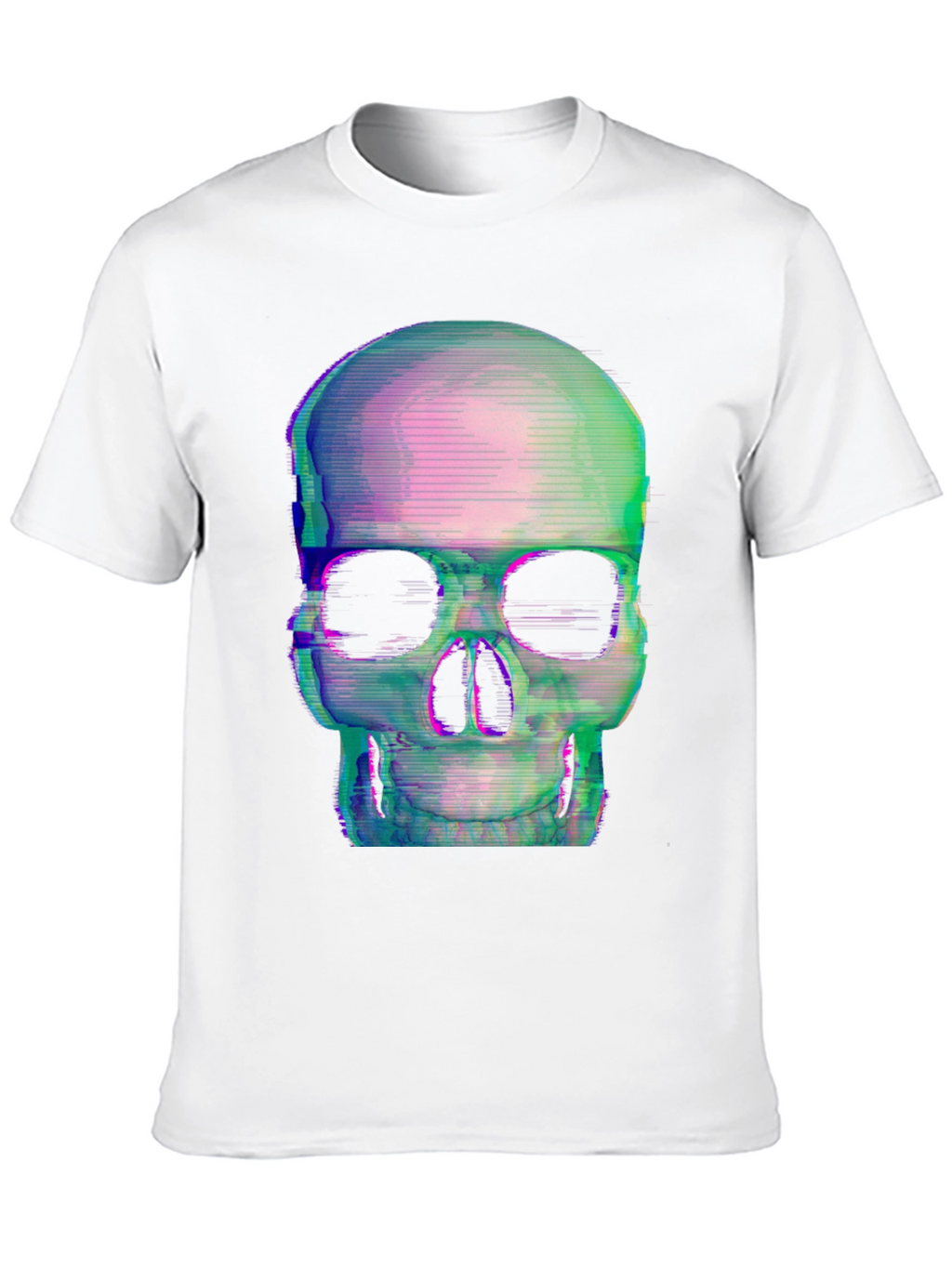 Glitch Skull Black T-Shirt - Edgy Graphic Tee