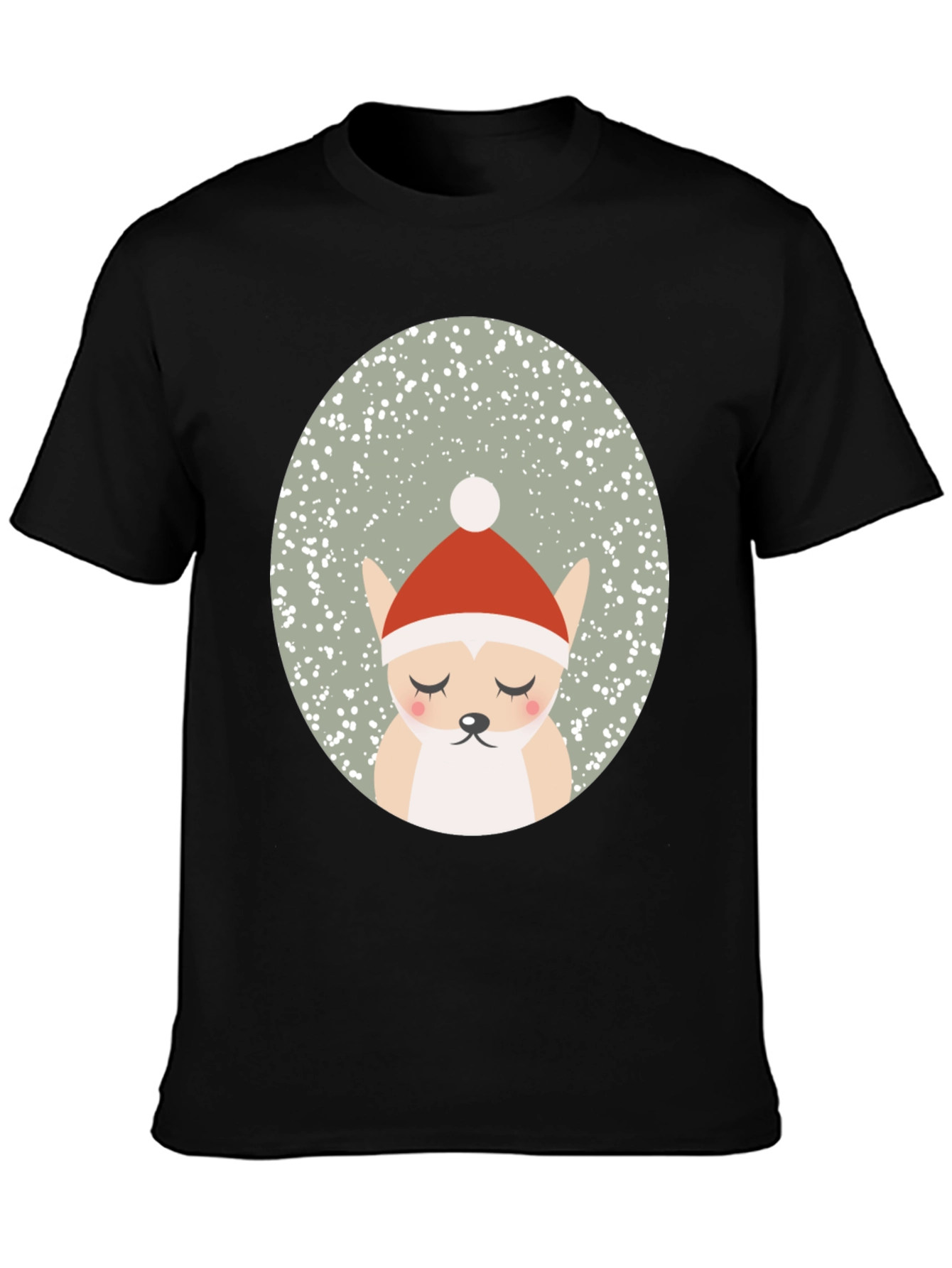 Festive Santa Dog Graphic Tee