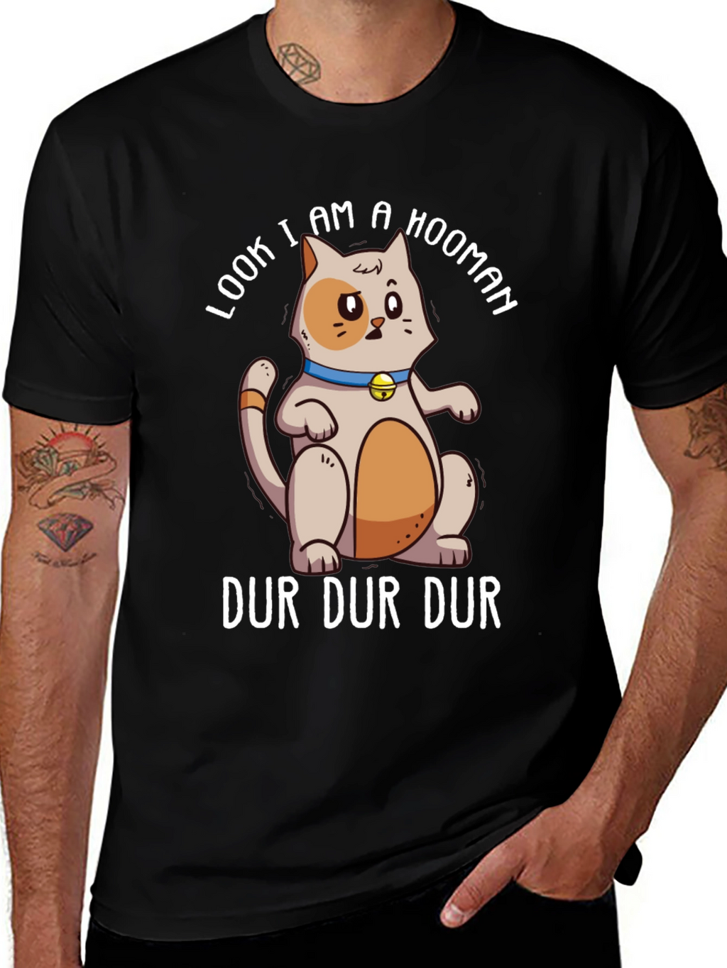 Funny Cat Hooman Graphic Tee