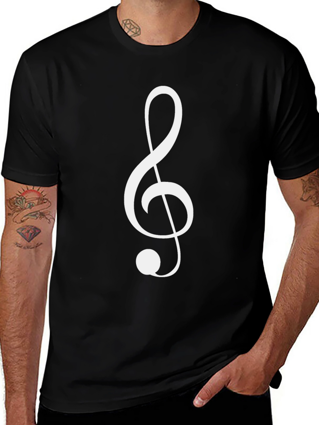Treble Clef Black T-Shirt