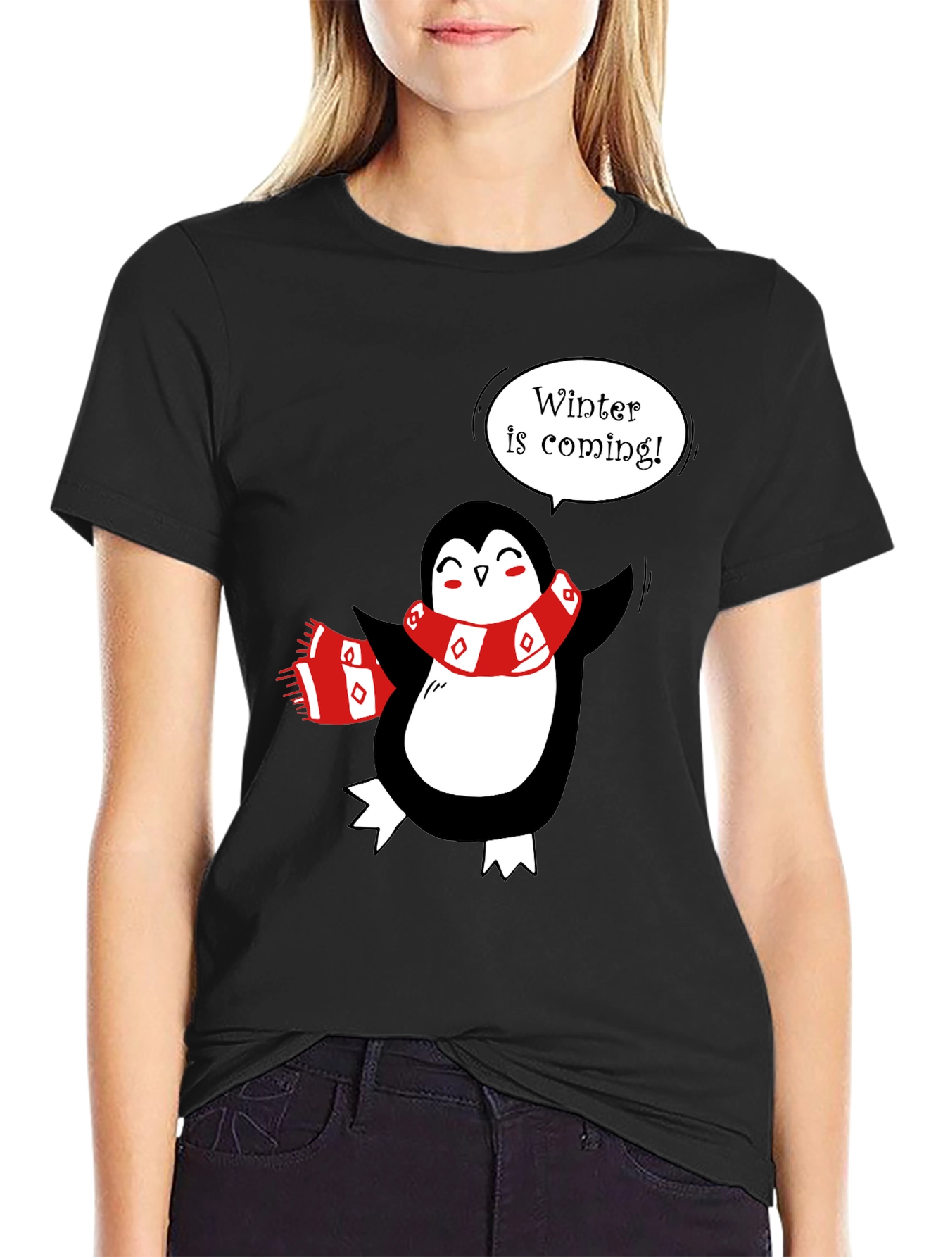 Winter is Coming Penguin T-Shirt - Festive Holiday Tee
