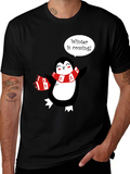 Winter is Coming Penguin T-Shirt - Festive Holiday Tee